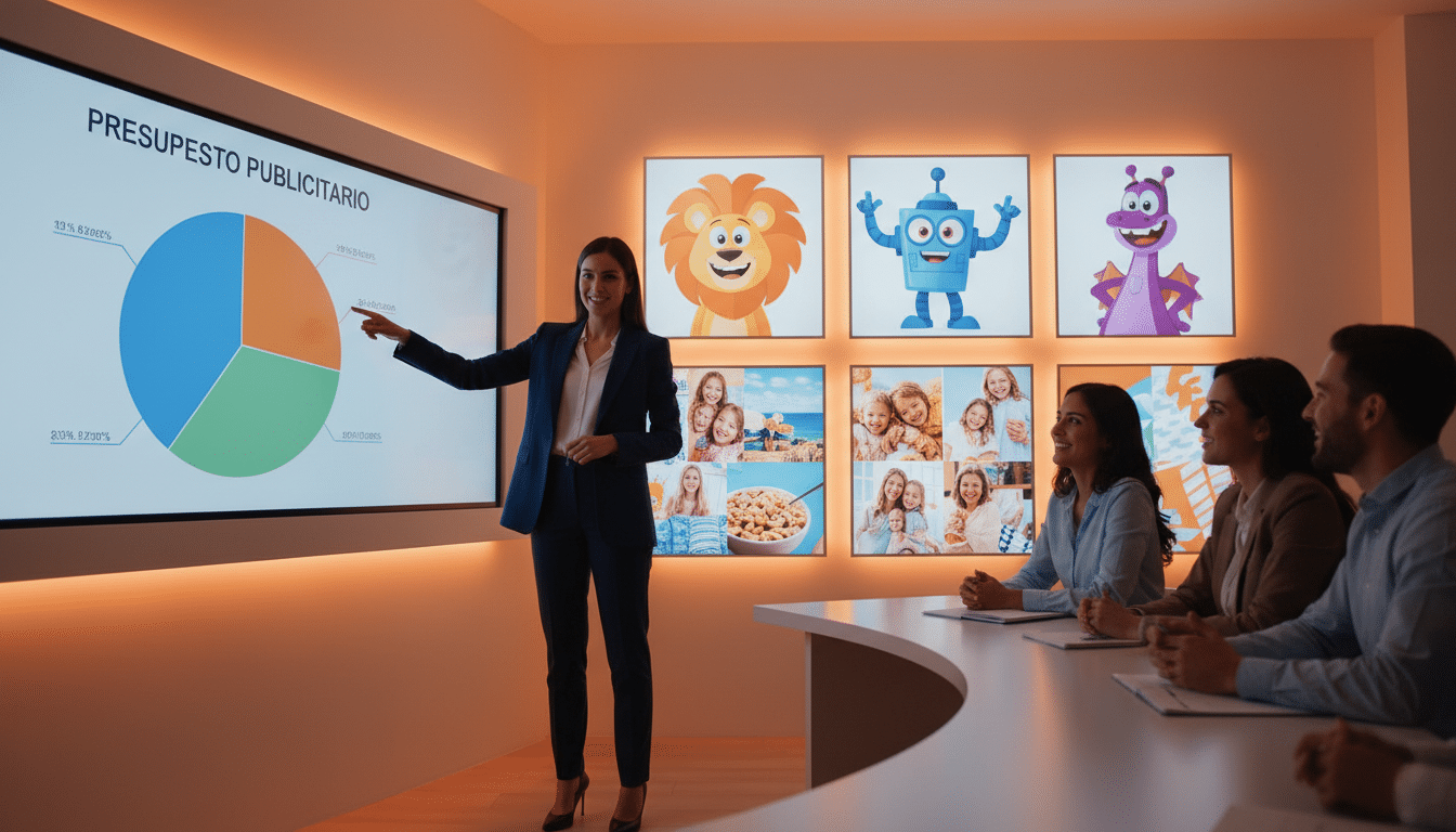 directeur marketing présentant le budget publicitaire des céréales