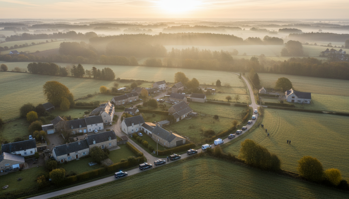 Vue aérienne de la campagne nantaise près de Saint-Étienne-de-Montluc
