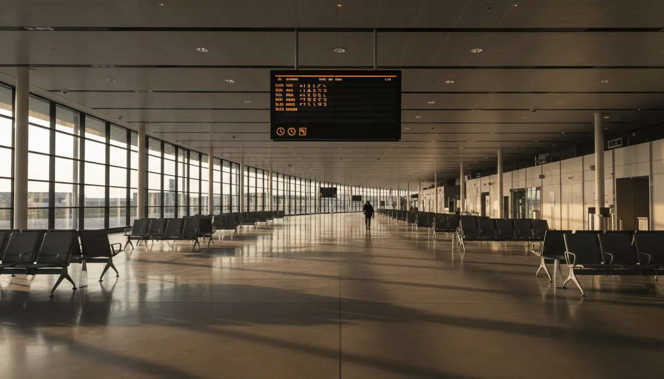 Hall de départ de l'aéroport de Nantes avec vol vers l'Algérie