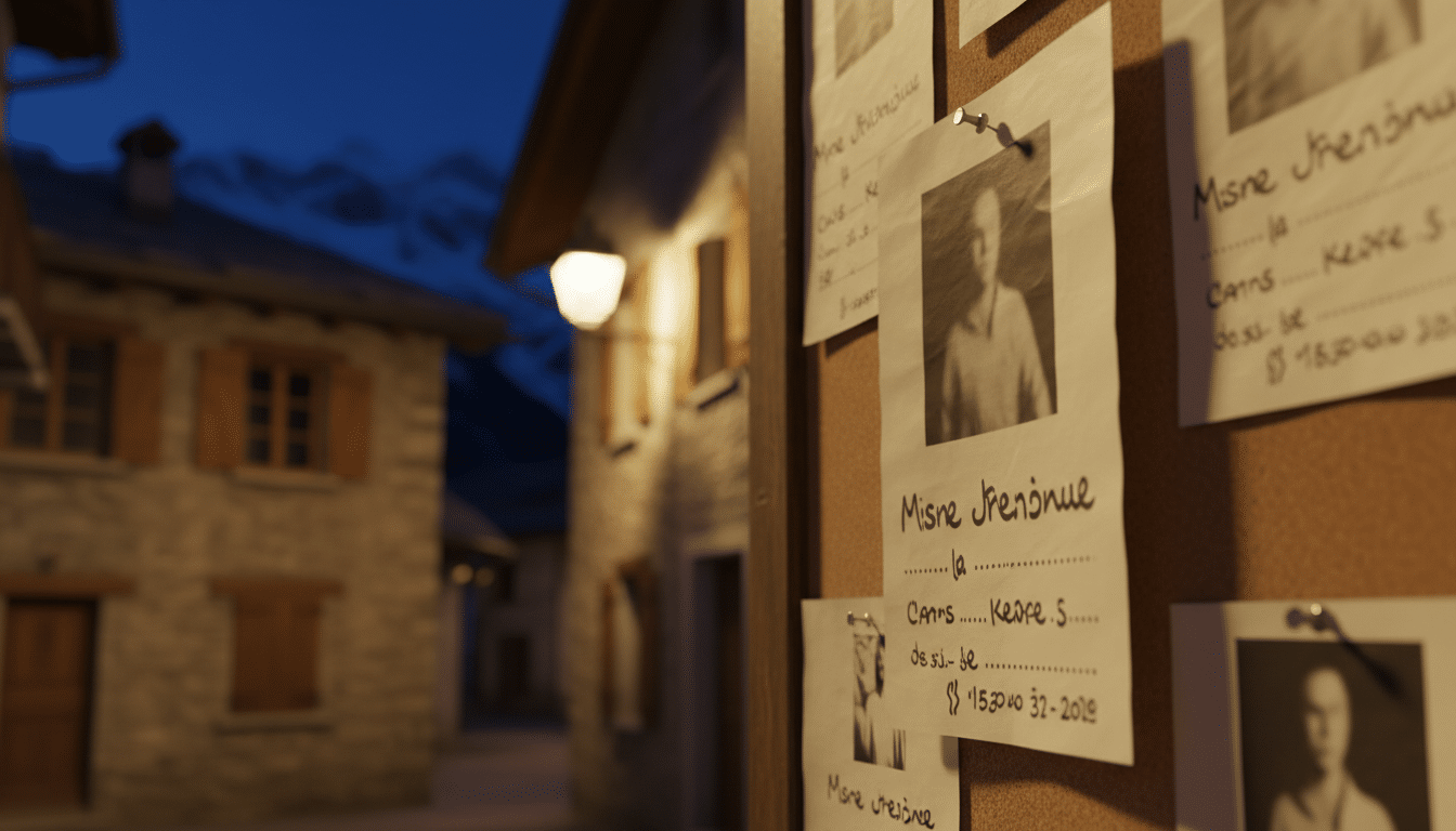 Avis de recherche affiché dans un village savoyard