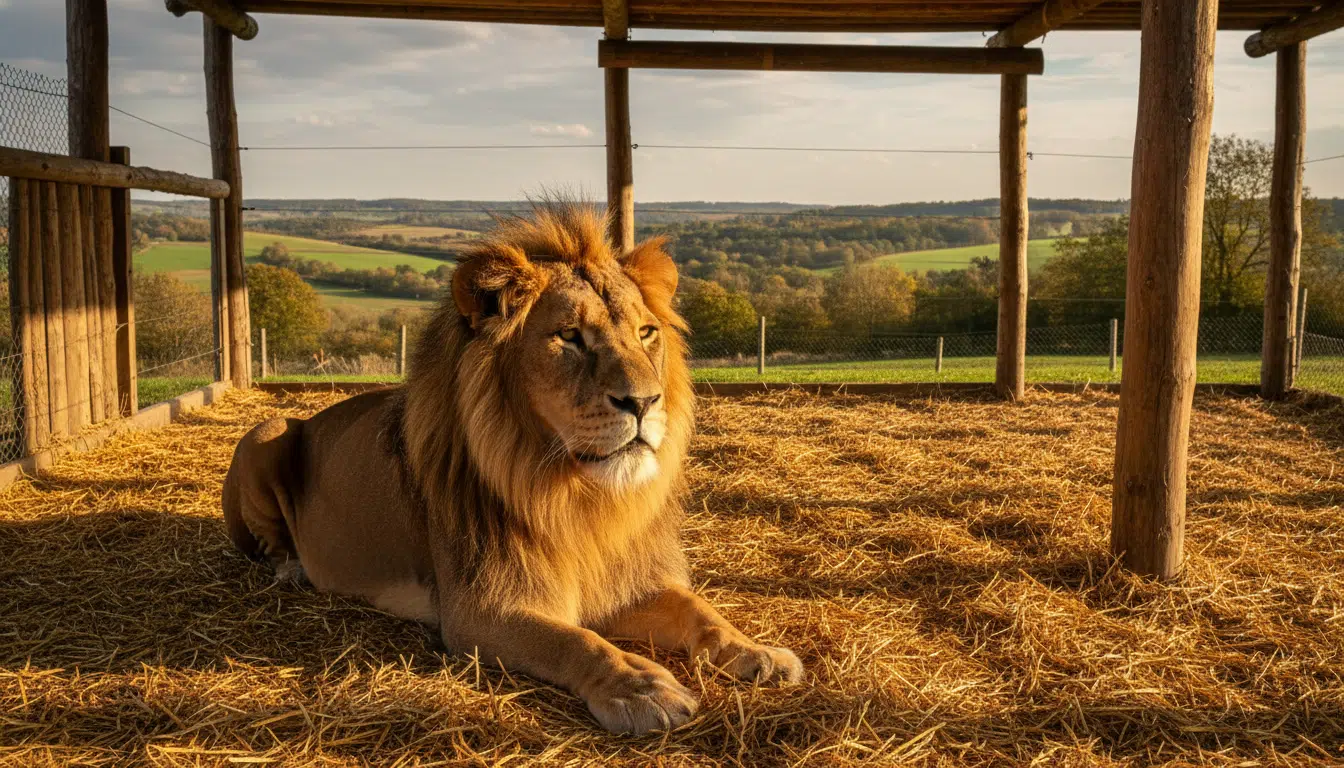 Djibo le vieux lion dans son refuge de la Loire
