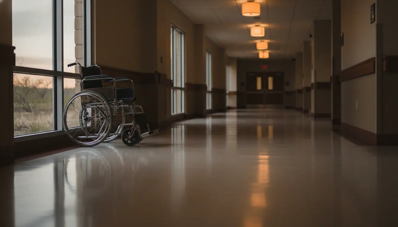 Couloir d'hôpital vide et silencieux au Texas, où Dolly Martinez est décédée le 11 avril