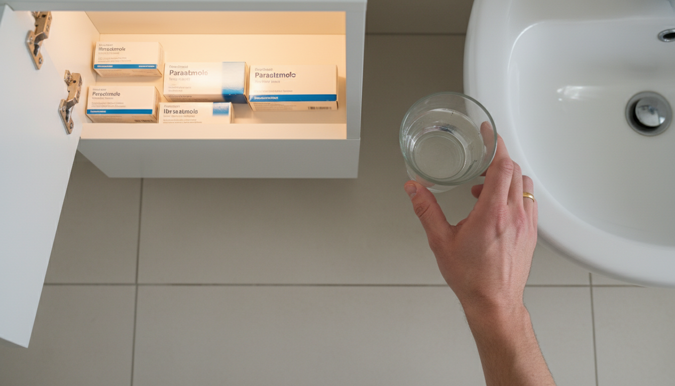 Médicaments et verre d'eau du robinet