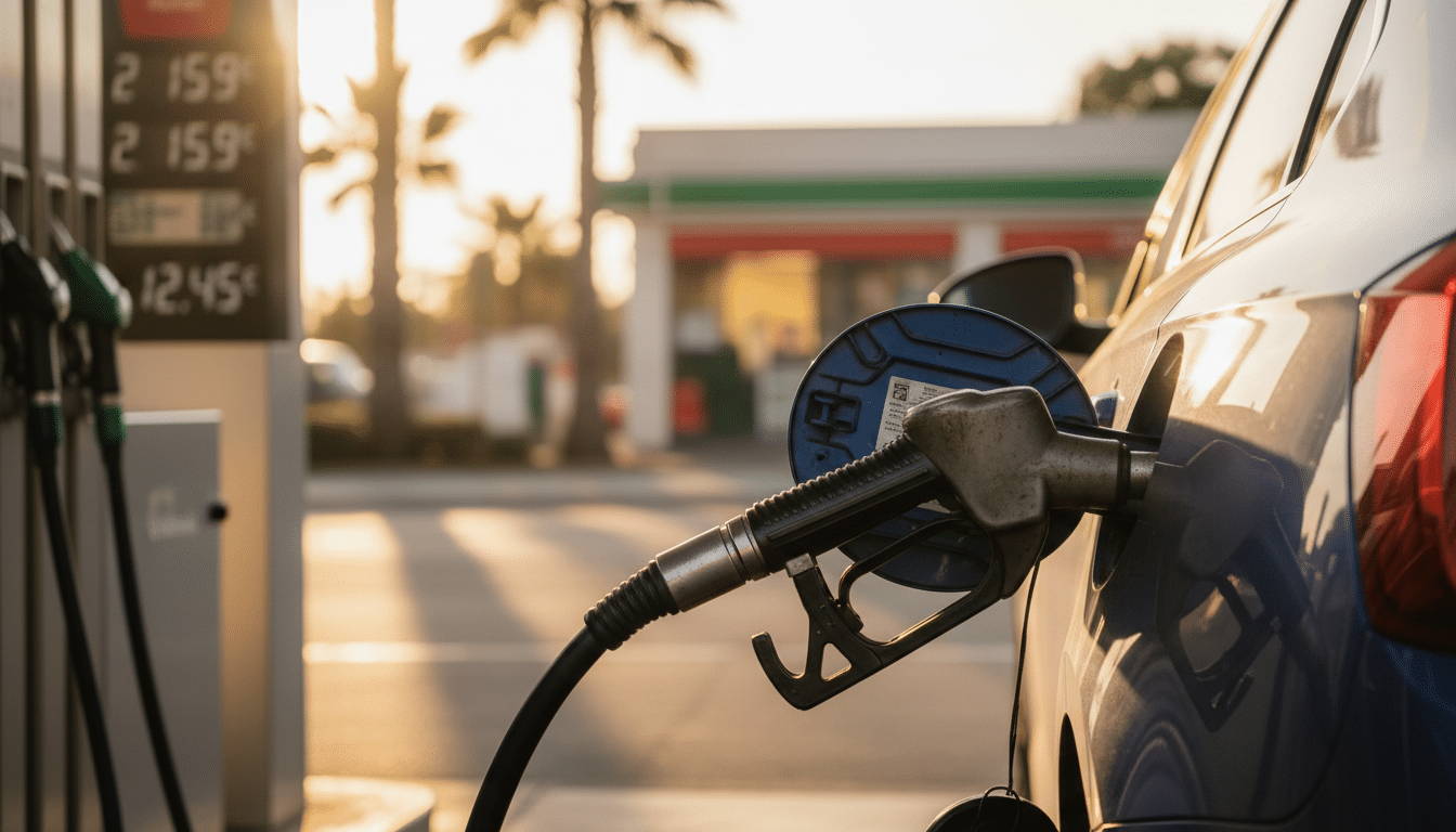 Pompe à carburant dans une station-service française