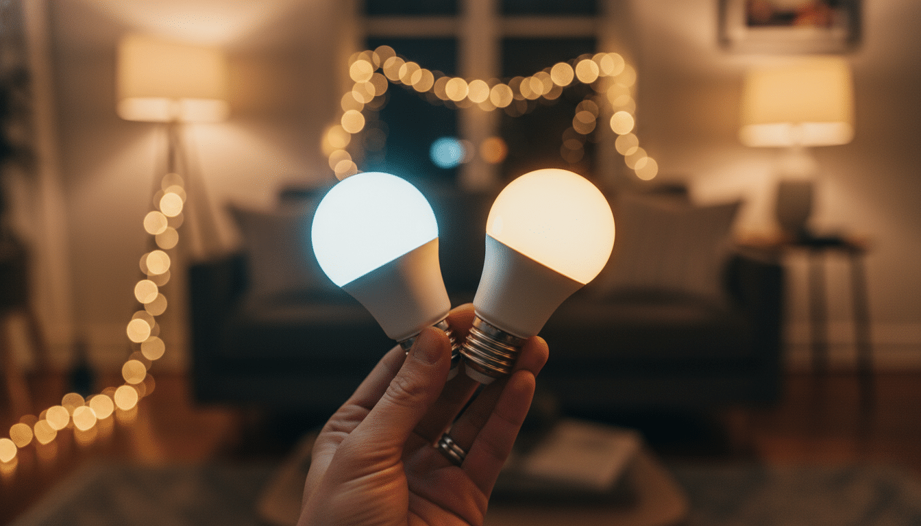 Comparaison entre ampoule froide et ampoule blanc chaud 2700K