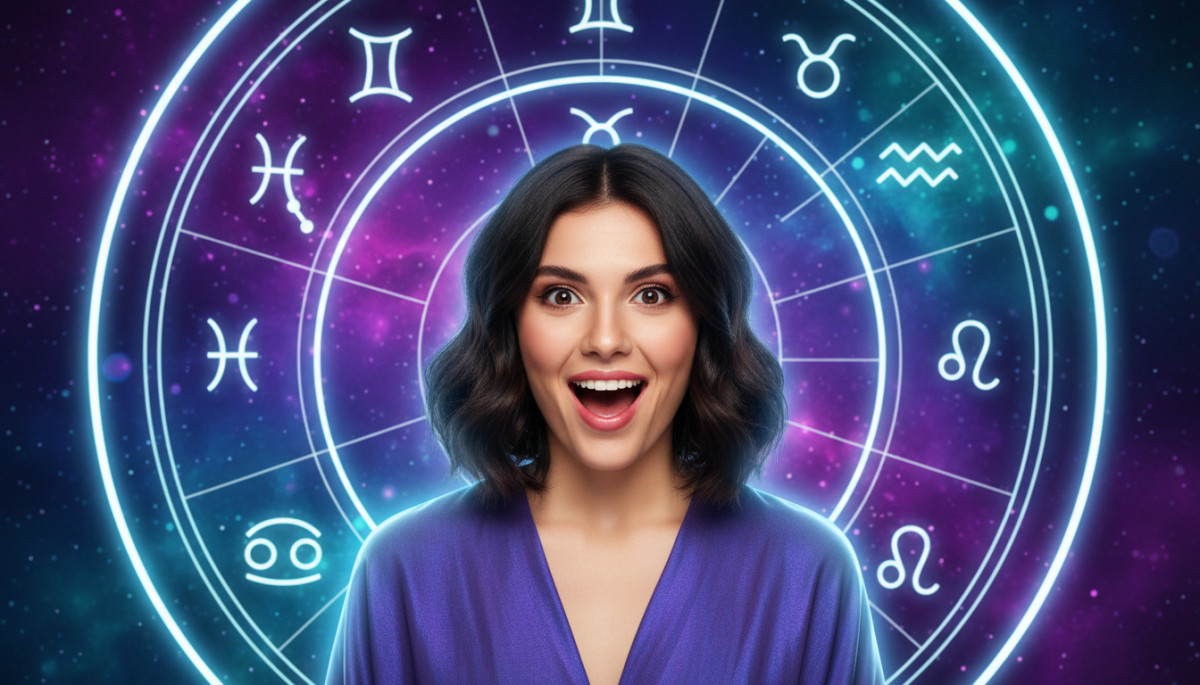 Editorial portrait photo of a young woman with dark bob haircut, looking at camera with joyful and a