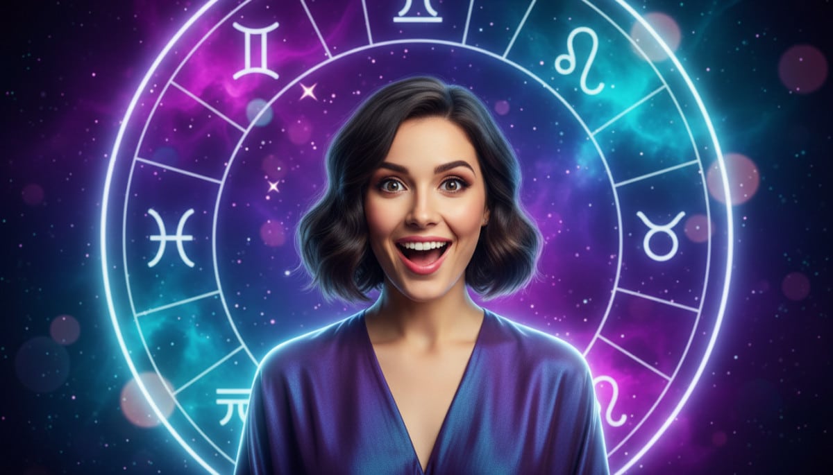 Editorial portrait photo of a young woman with dark bob haircut, looking at camera with joyful and a