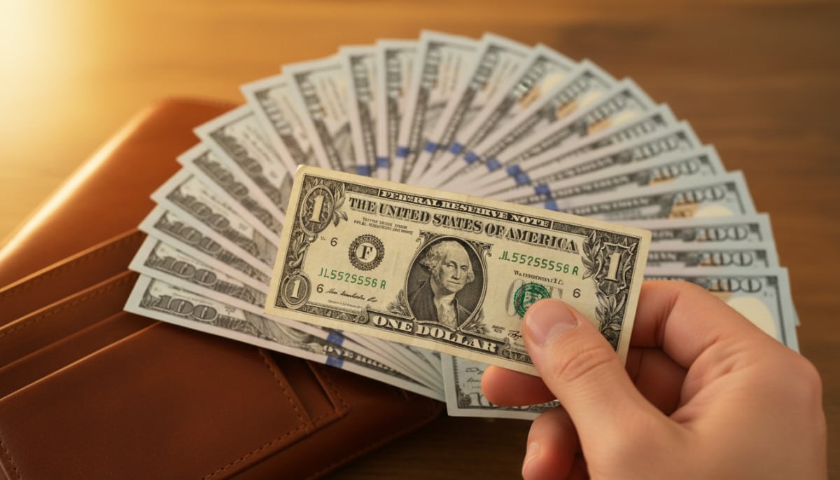 Editorial press photograph illustrating: 1 dollar sur 20 en circulation est un faux : le chiffre qui