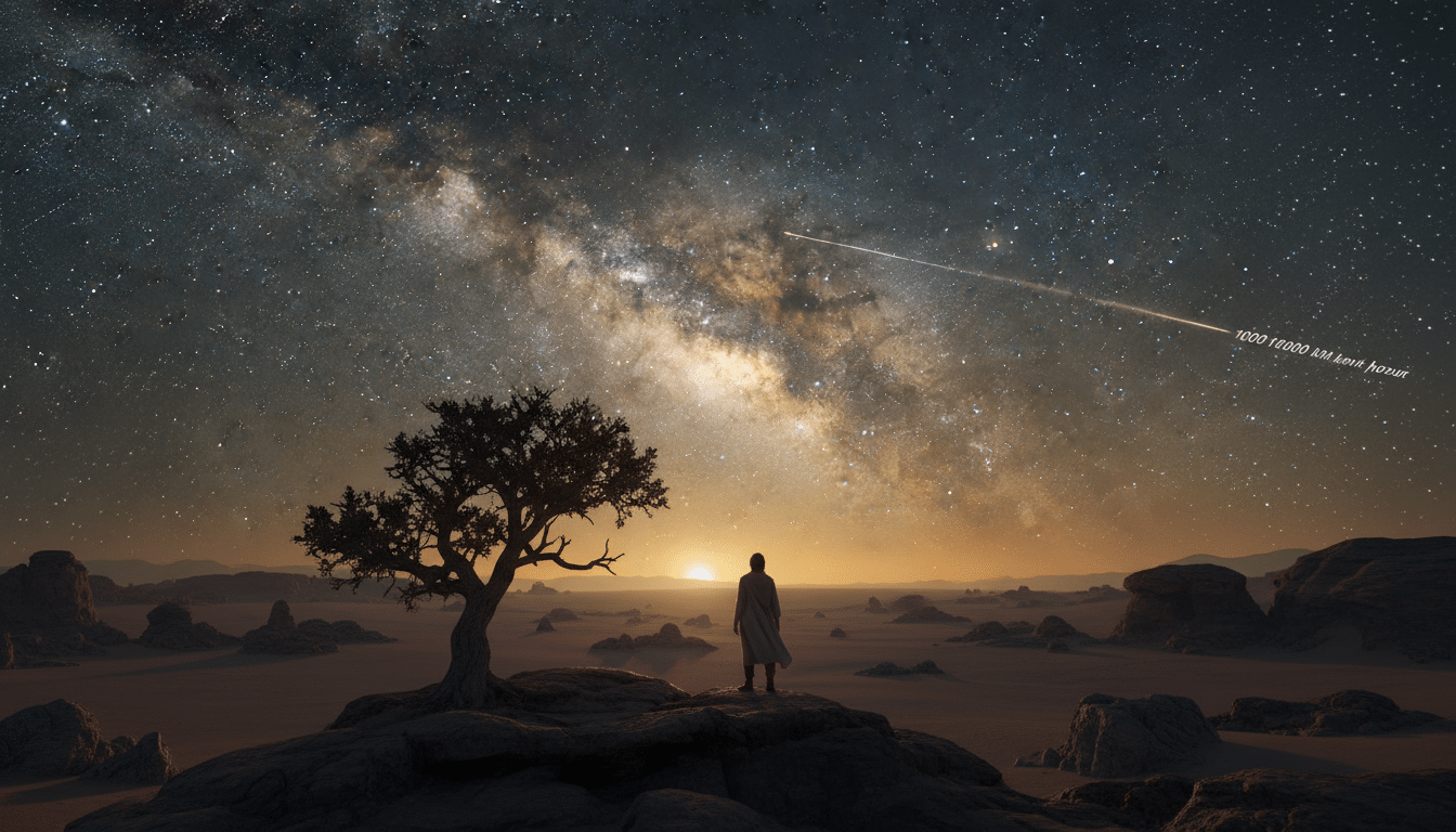 Editorial press photograph illustrating: 100 000 km/h : la vitesse à laquelle la Voie lactée file da