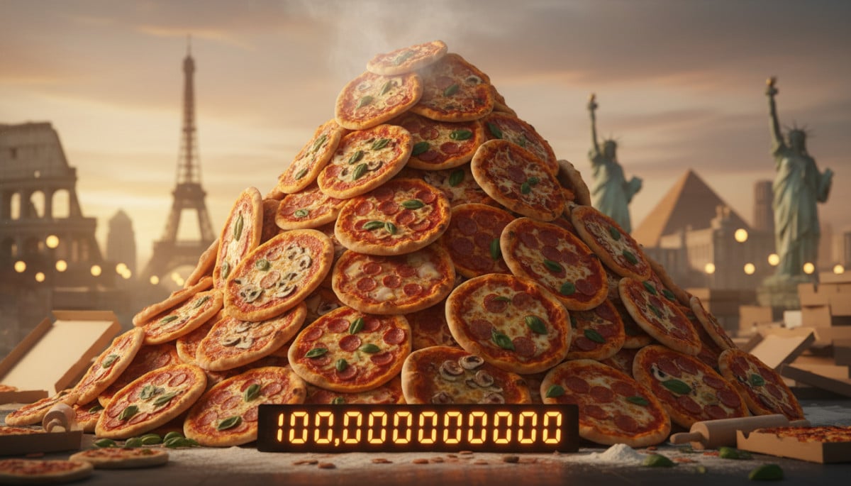 Editorial press photograph illustrating: 100 milliards de pizzas : le chiffre dingue qui se cache de