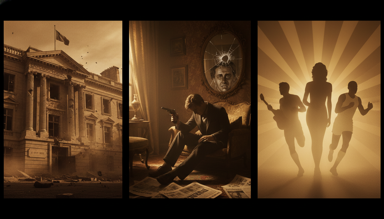 Editorial press photograph illustrating: 5 avril : la chute d'un régime en 1955, un suicide qui a ch