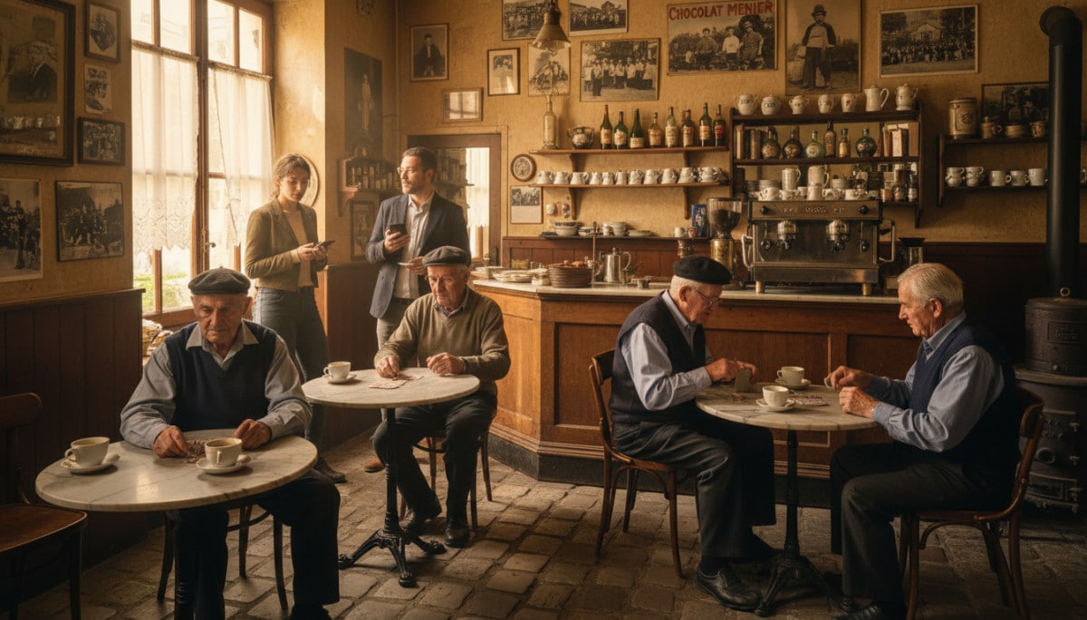 Editorial press photograph illustrating: Ce café de village que 8 Français sur 10 ont connu : son pa