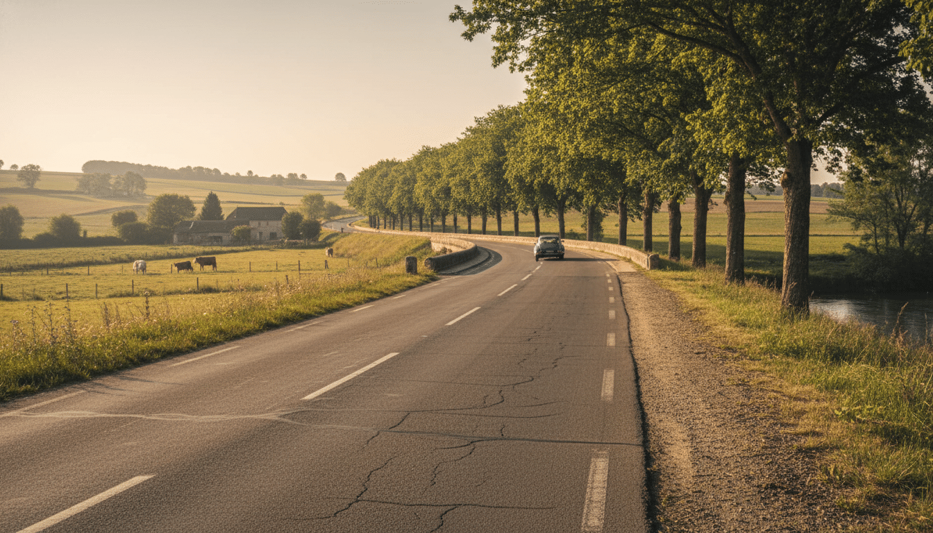 Editorial press photograph illustrating: Ces autoroutes françaises d'il y a 50 ans : un détail va vo