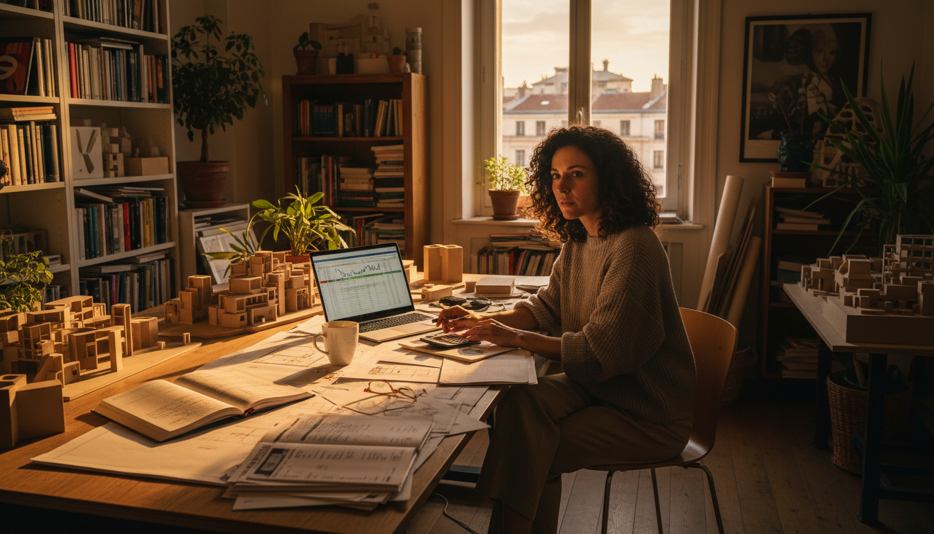 Editorial press photograph illustrating: Dans les comptes d'Inès, architecte à Lyon à 3 400 € nets p