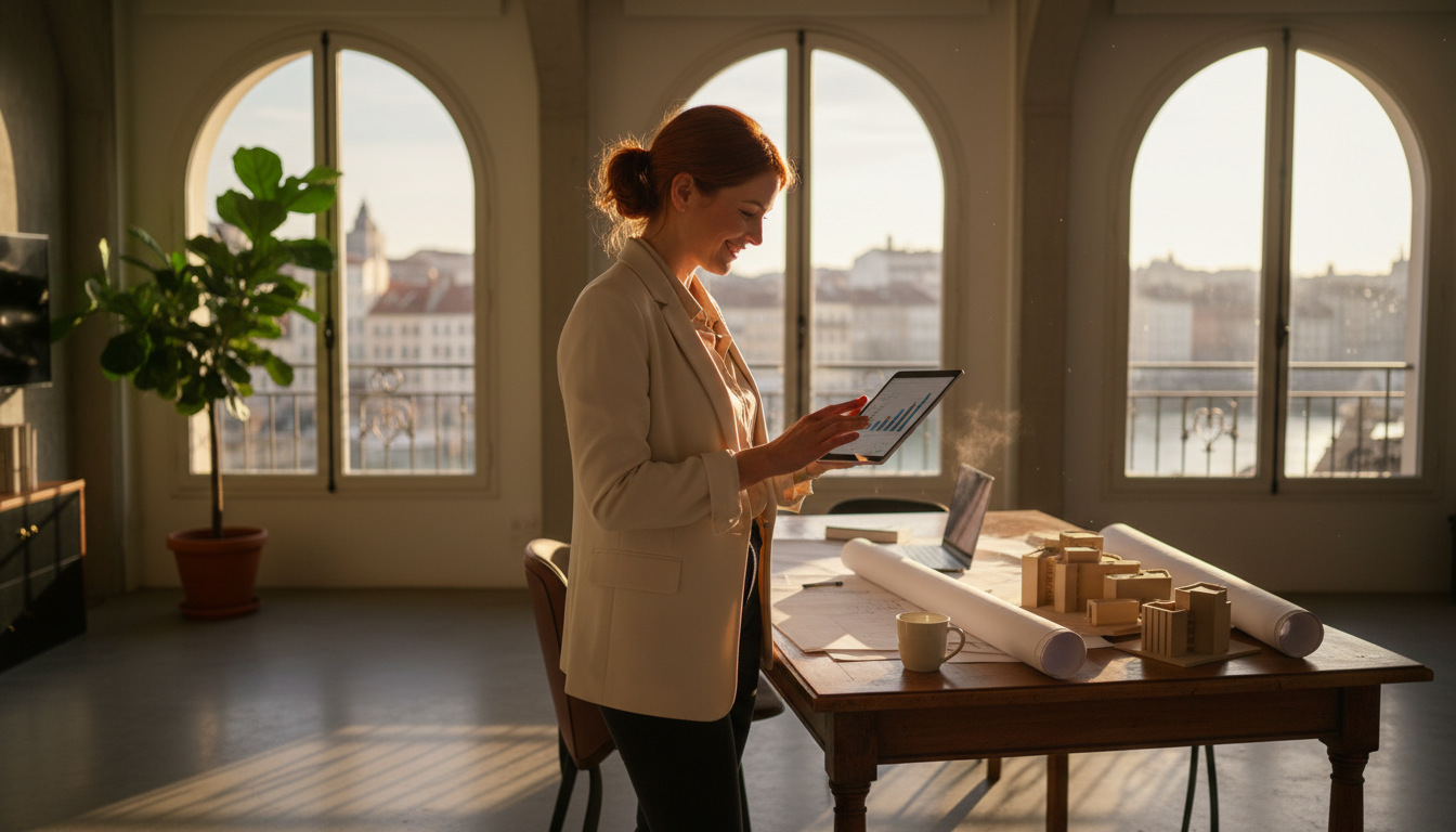 Editorial press photograph illustrating: Dans les comptes d'Inès, architecte à Lyon à 3 400 € nets p