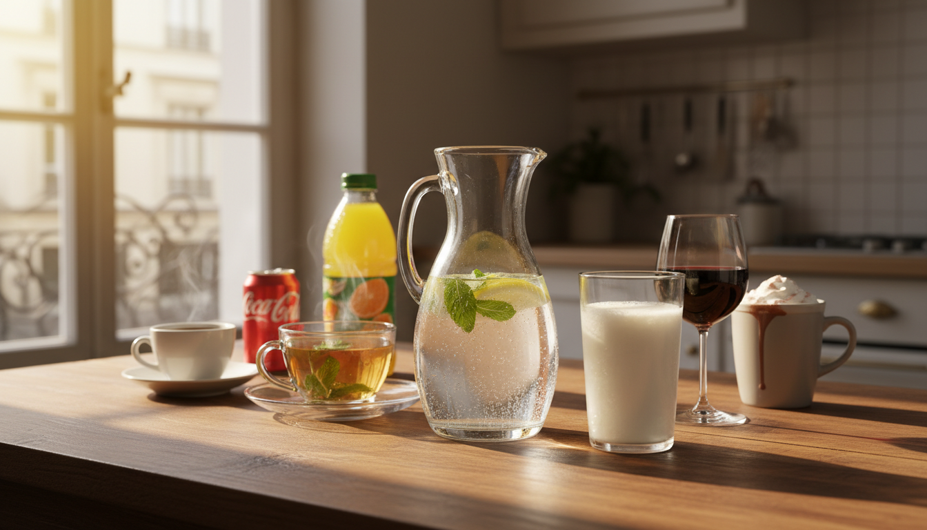 Editorial press photograph illustrating: Les 8 boissons les plus consommées en France : le numéro 1