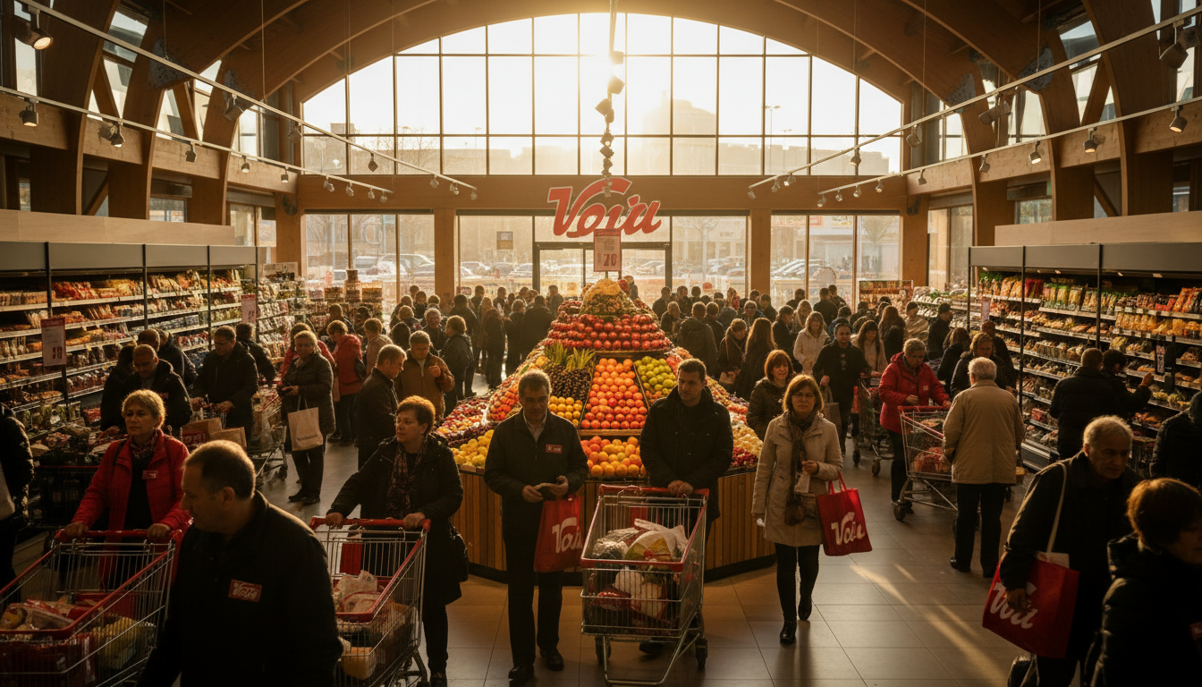 Editorial press photograph illustrating: Les 8 supermarchés les plus fréquentés en France : le n°1 n