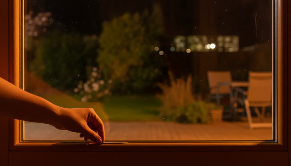 Editorial press photograph illustrating: Pose un cure-dent à l'entrée de ta porte-fenêtre la nuit :