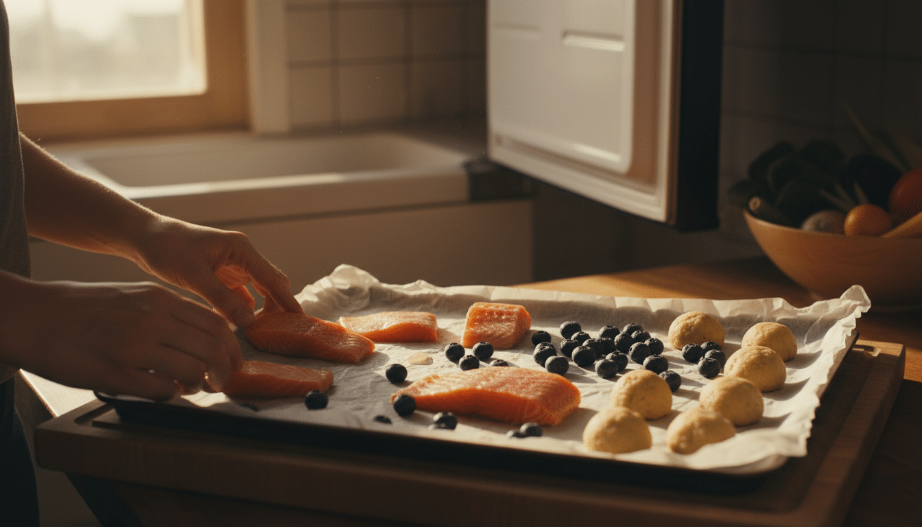 Editorial press photograph illustrating: Pose une feuille de papier cuisson sous tes aliments avant