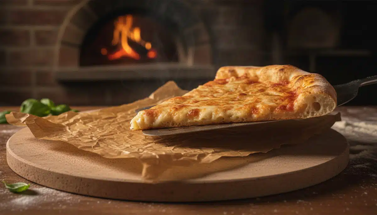 Editorial press photograph illustrating: Pose une feuille de papier cuisson sous ta pierre à pizza :