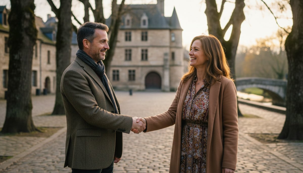 Editorial press photograph illustrating: Pourquoi les Français serrent la main pour se saluer : la v