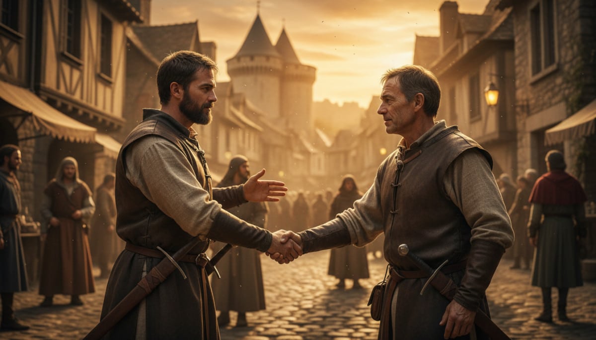 Editorial press photograph illustrating: Pourquoi les Français serrent la main pour se saluer : la v