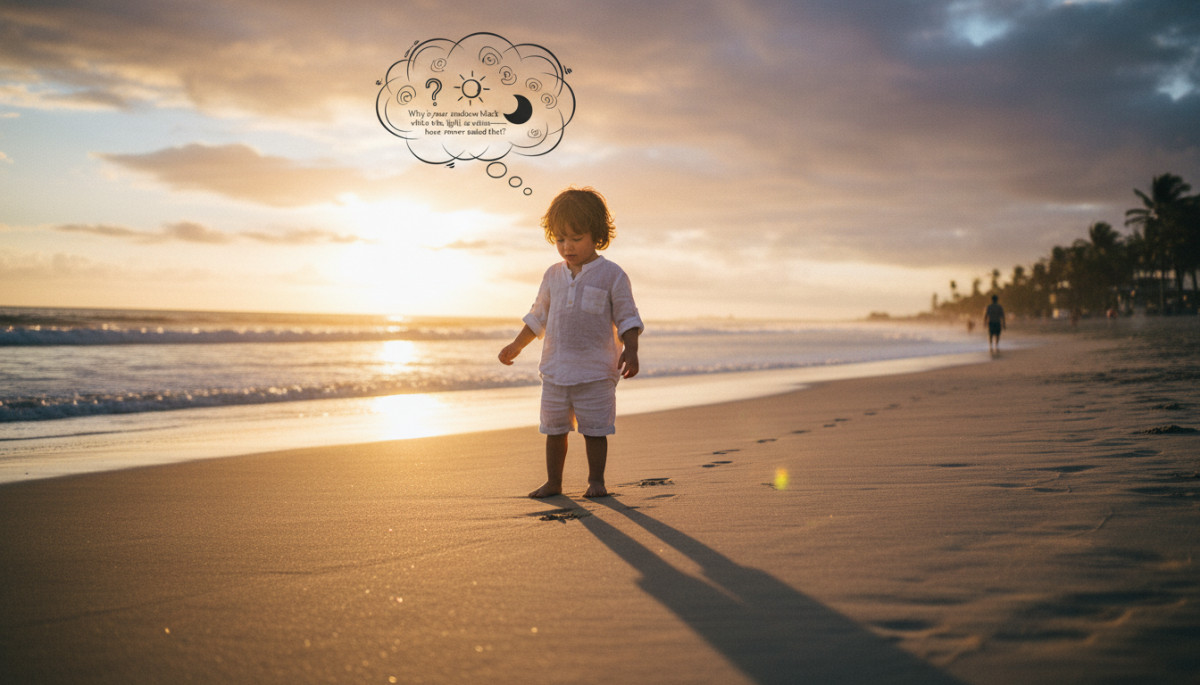 Editorial press photograph illustrating: Pourquoi ton ombre est noire alors que la lumière est blanc