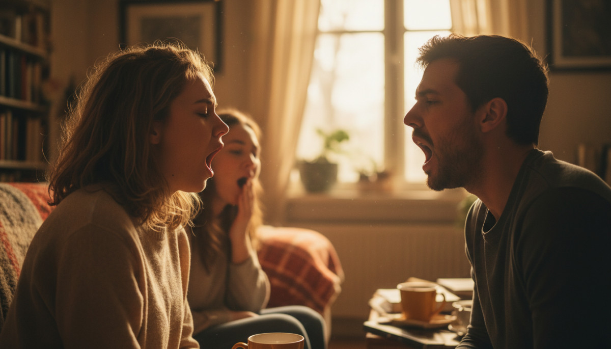 Editorial press photograph illustrating: Pourquoi tu bâilles quand tu vois quelqu'un bâiller — et la