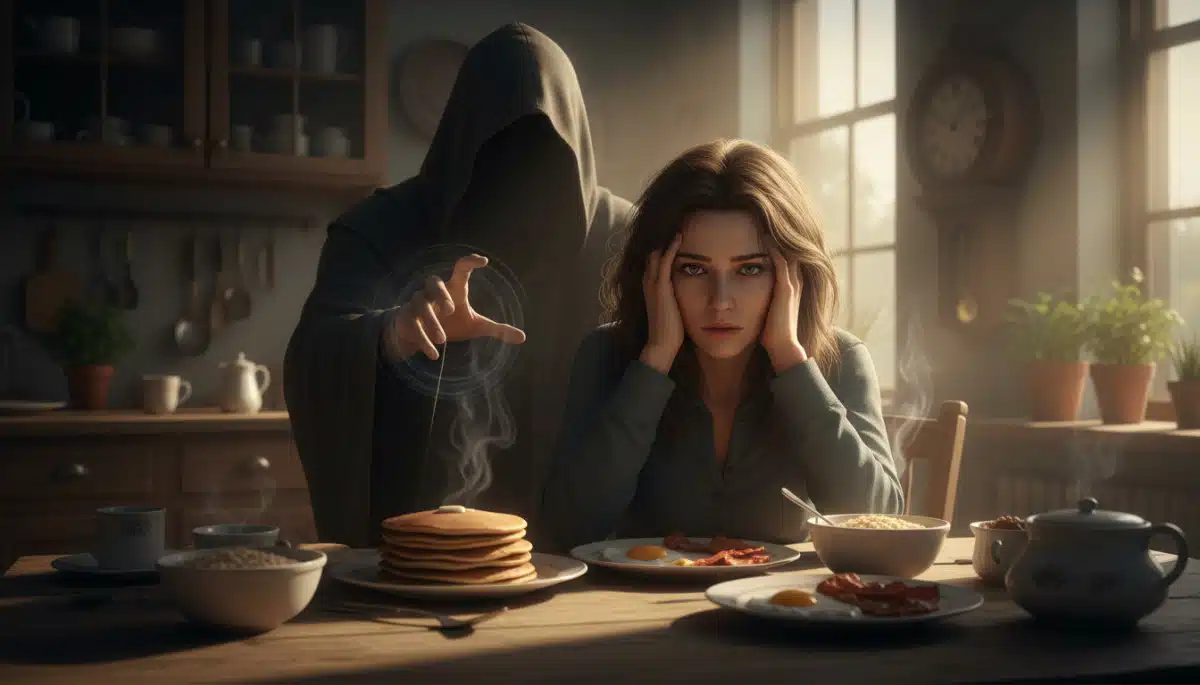 Editorial press photograph illustrating: Pourquoi tu n'as jamais faim le matin — et la vraie raison