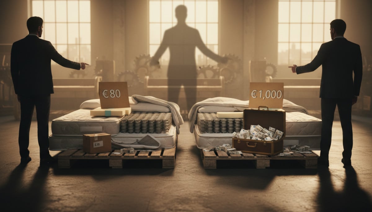 Editorial press photograph illustrating: Pourquoi un matelas à 1 000 € coûte moins de 80 € à fabriqu