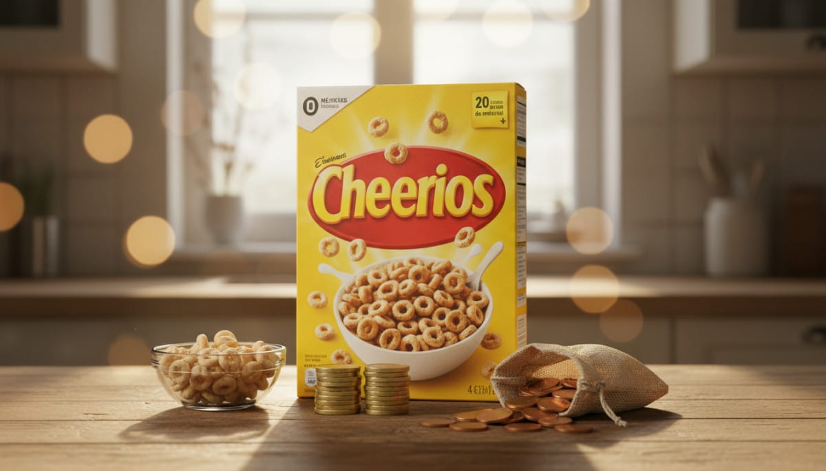 Editorial press photograph illustrating: Pourquoi une boîte de céréales Cheerios à 4 € contient pour