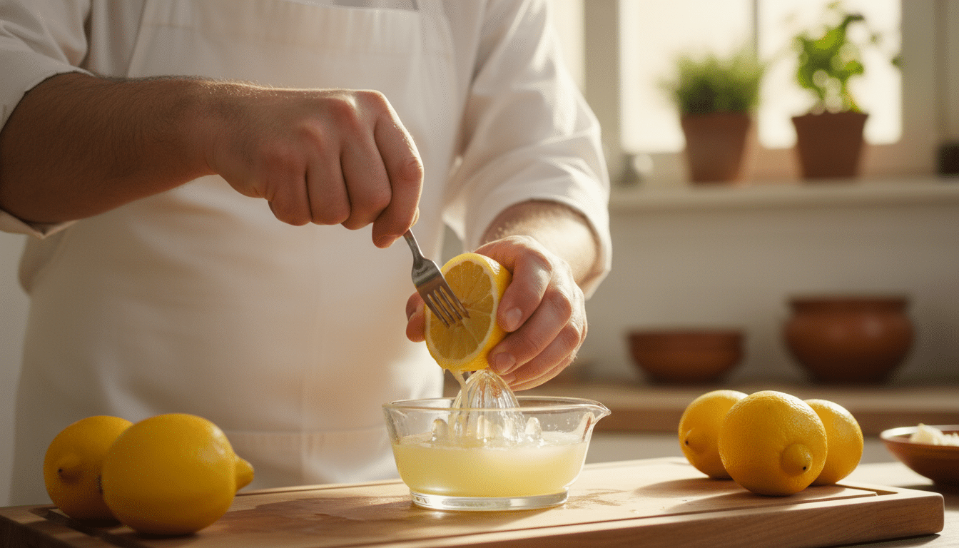 Editorial press photograph illustrating: Presse le citron comme ça et tu en tires 30% de jus en plus