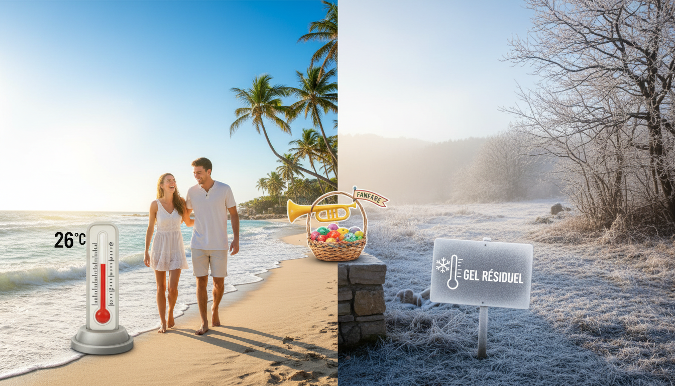 Editorial press photograph illustrating: Samedi 4 avril : 26°C en PACA, gel résiduel dans les Vosges