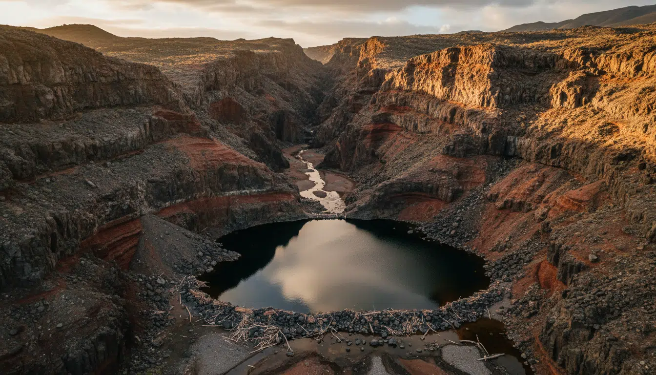 Ravin rocheux isolé avec piscine naturelle à Gran Canaria