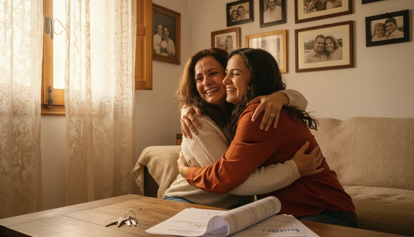 Deux sœurs émues après l'annonce du gain