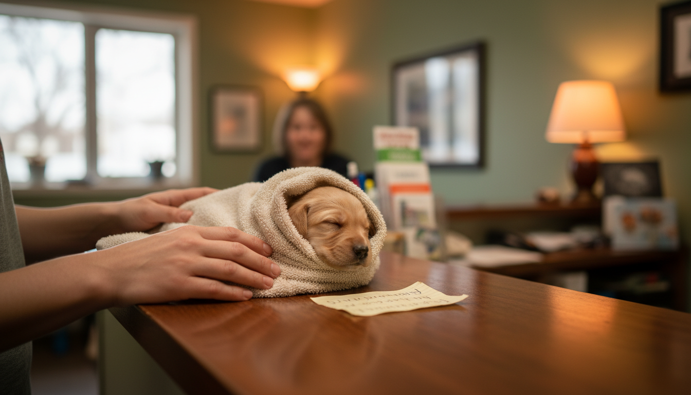 Chiot Chico restitué au refuge avec un mot d'excuse