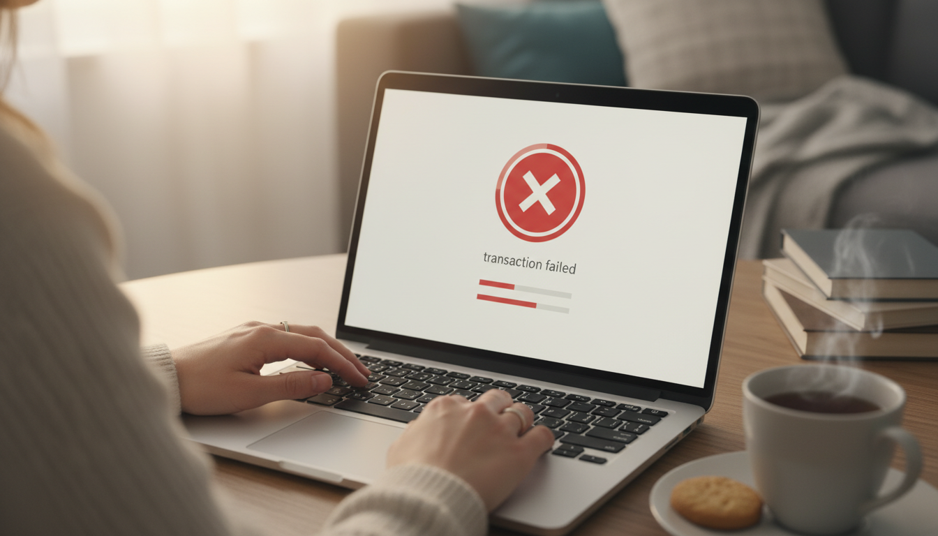 Écran d'ordinateur affichant un retrait refusé