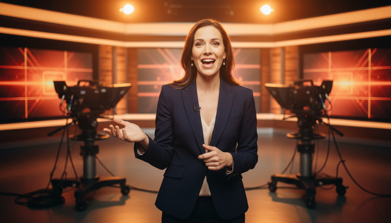 Avocate intervenant sur un plateau de télévision