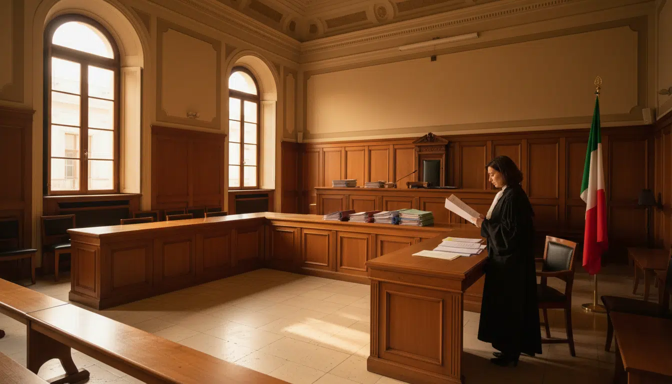 Salle d'audience du tribunal du travail en Italie