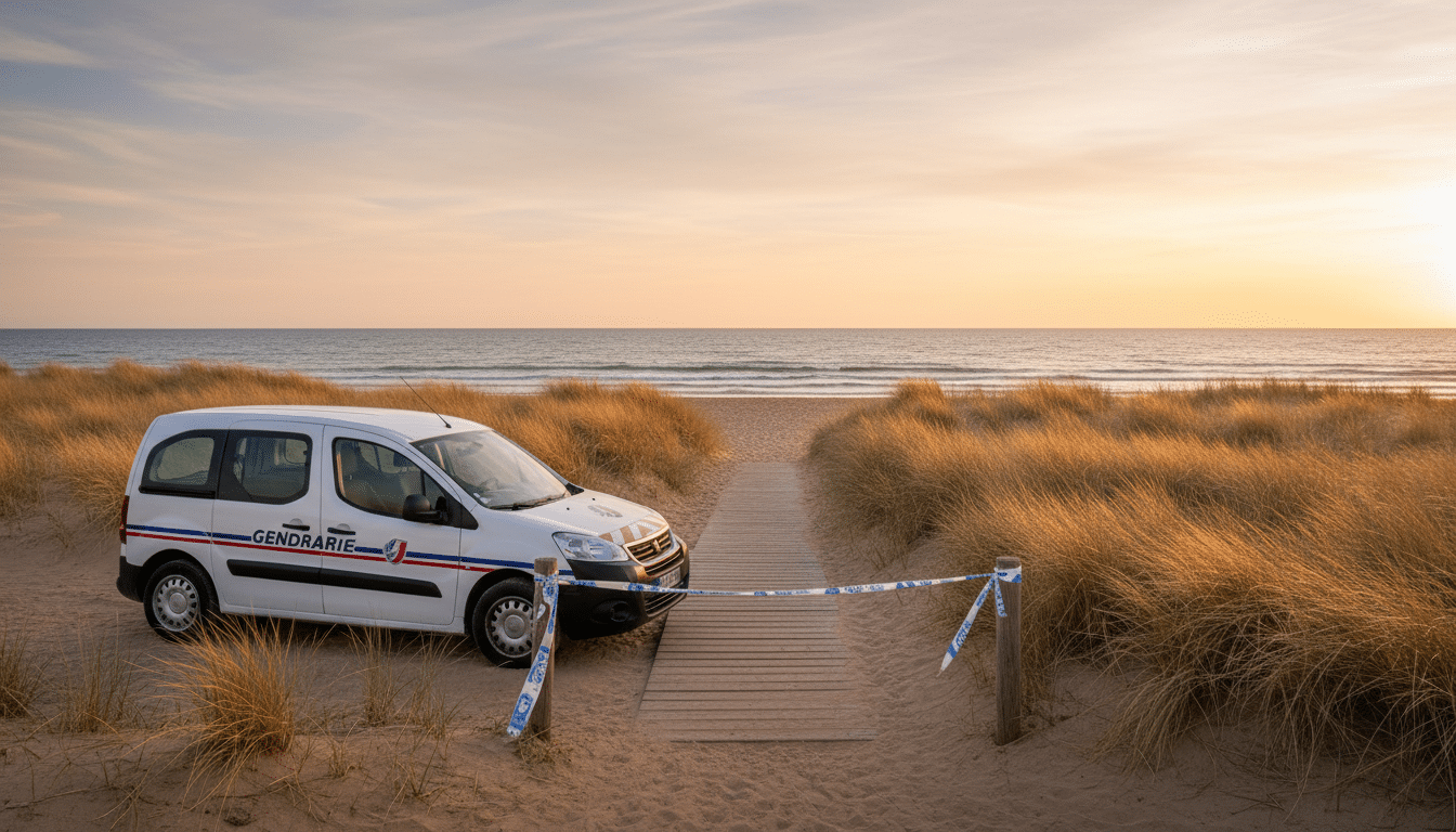 Véhicule de gendarmerie près de la plage de Vendres