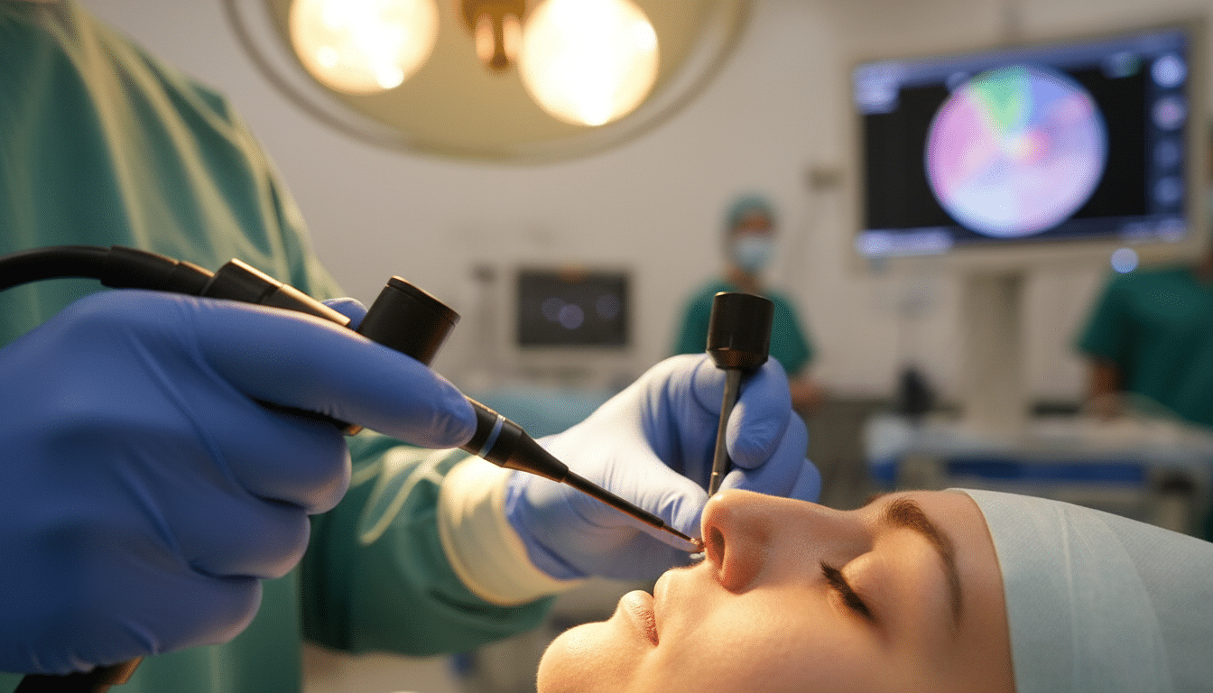 Examen médical endoscopique du nez à l'hôpital