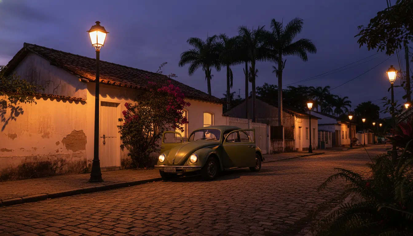 Rue résidentielle brésilienne où le faux enlèvement a été mis en scène