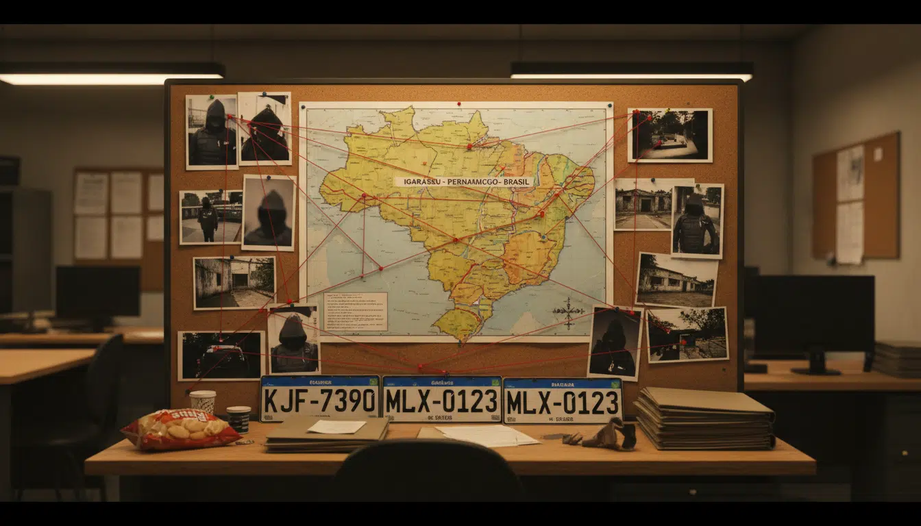 Bureau de police brésilien avec preuves de la mise en scène