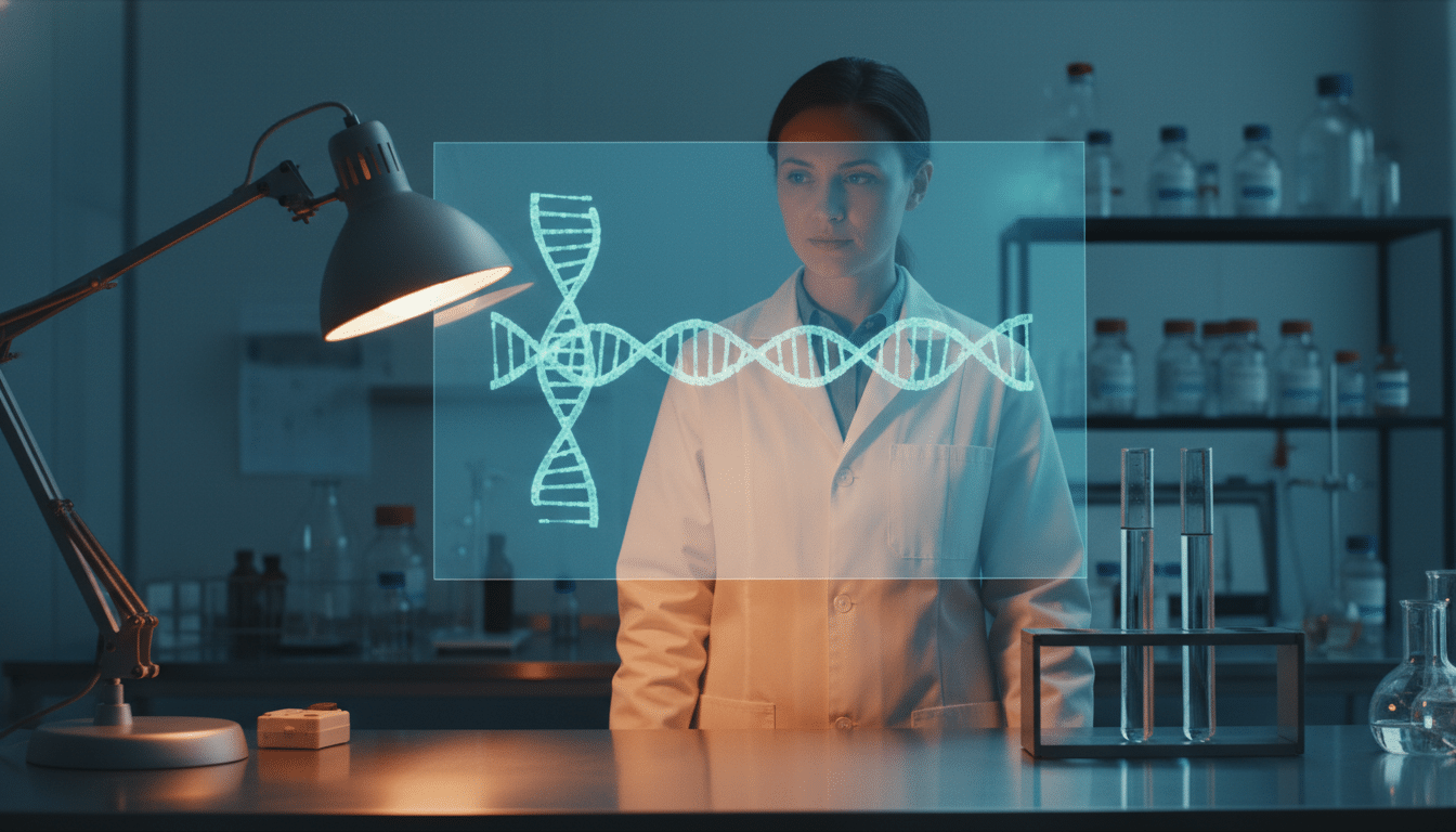 Scientifique analysant des résultats ADN en laboratoire