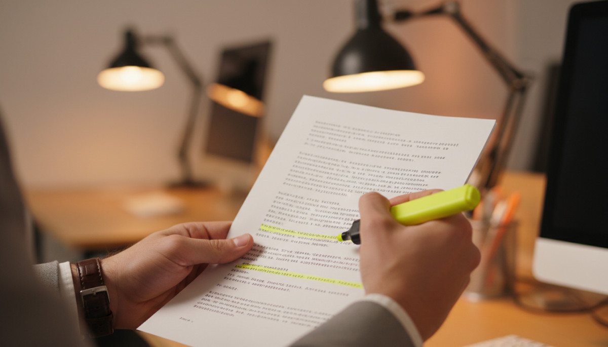 Employé lisant attentivement la charte informatique de son entreprise