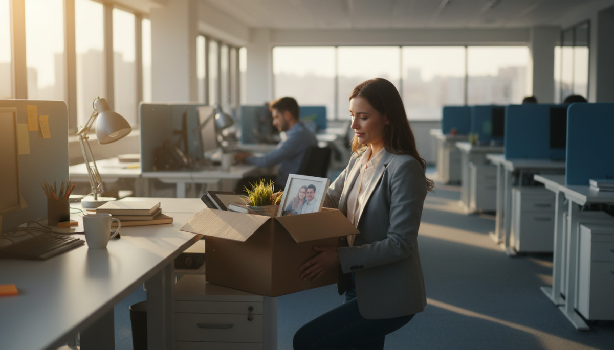 Employé qui quitte son entreprise en emportant ses affaires