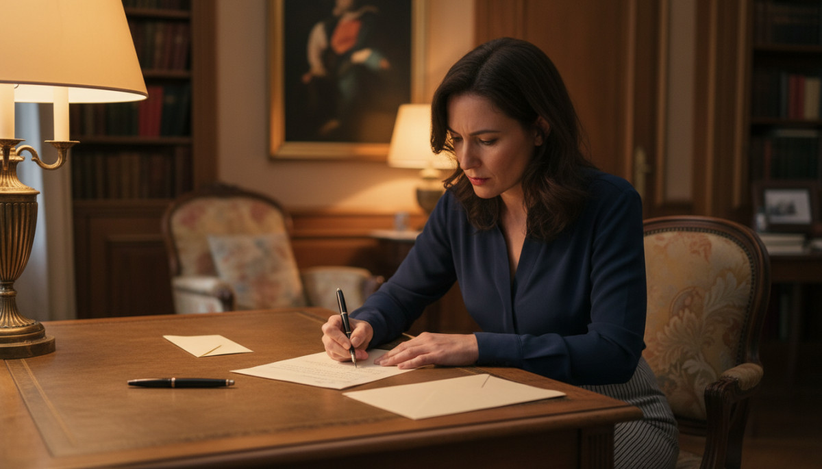 Employé rédigeant courrier recommandé à son employeur