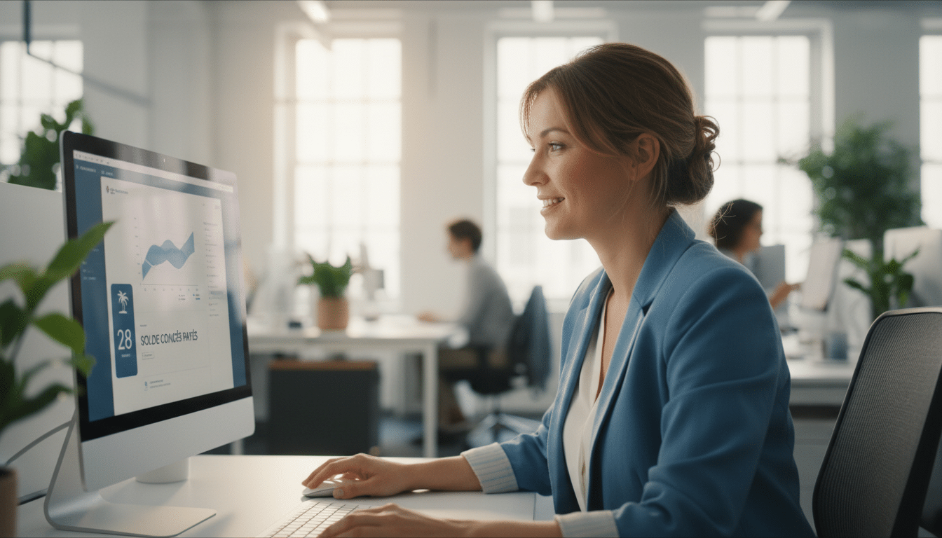 Employé vérifiant son solde de congés après maladie