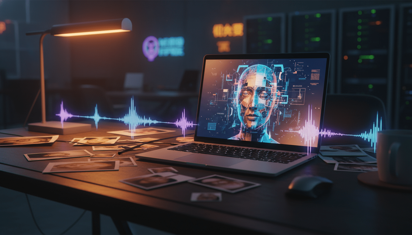 Écran d'ordinateur montrant la création d'un avatar IA
