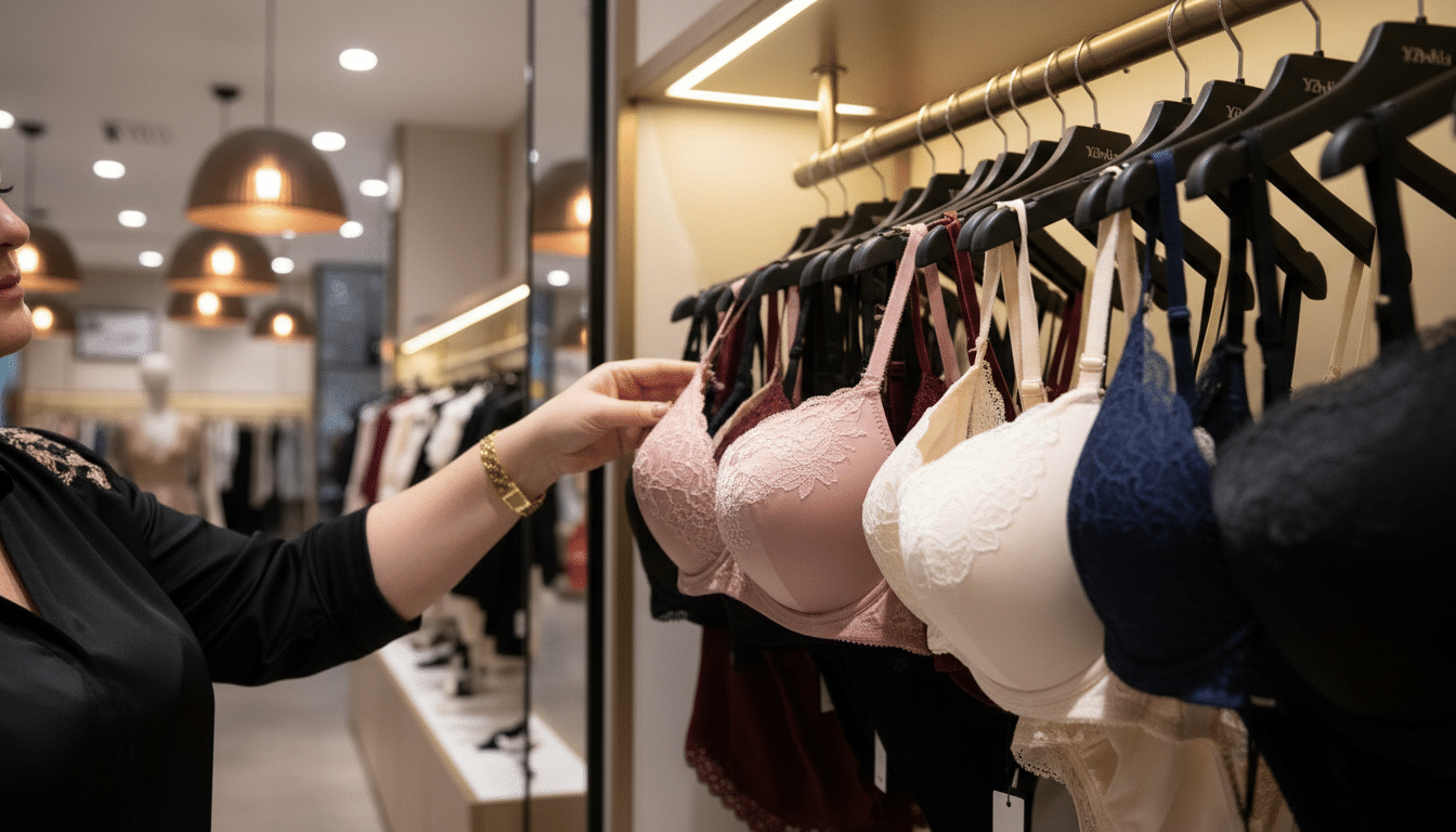 Soutiens-gorge grande taille dans une boutique de lingerie